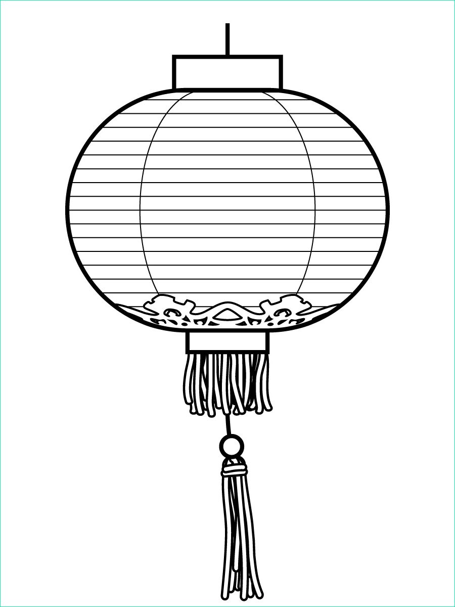 clip art chinese lantern peace bw