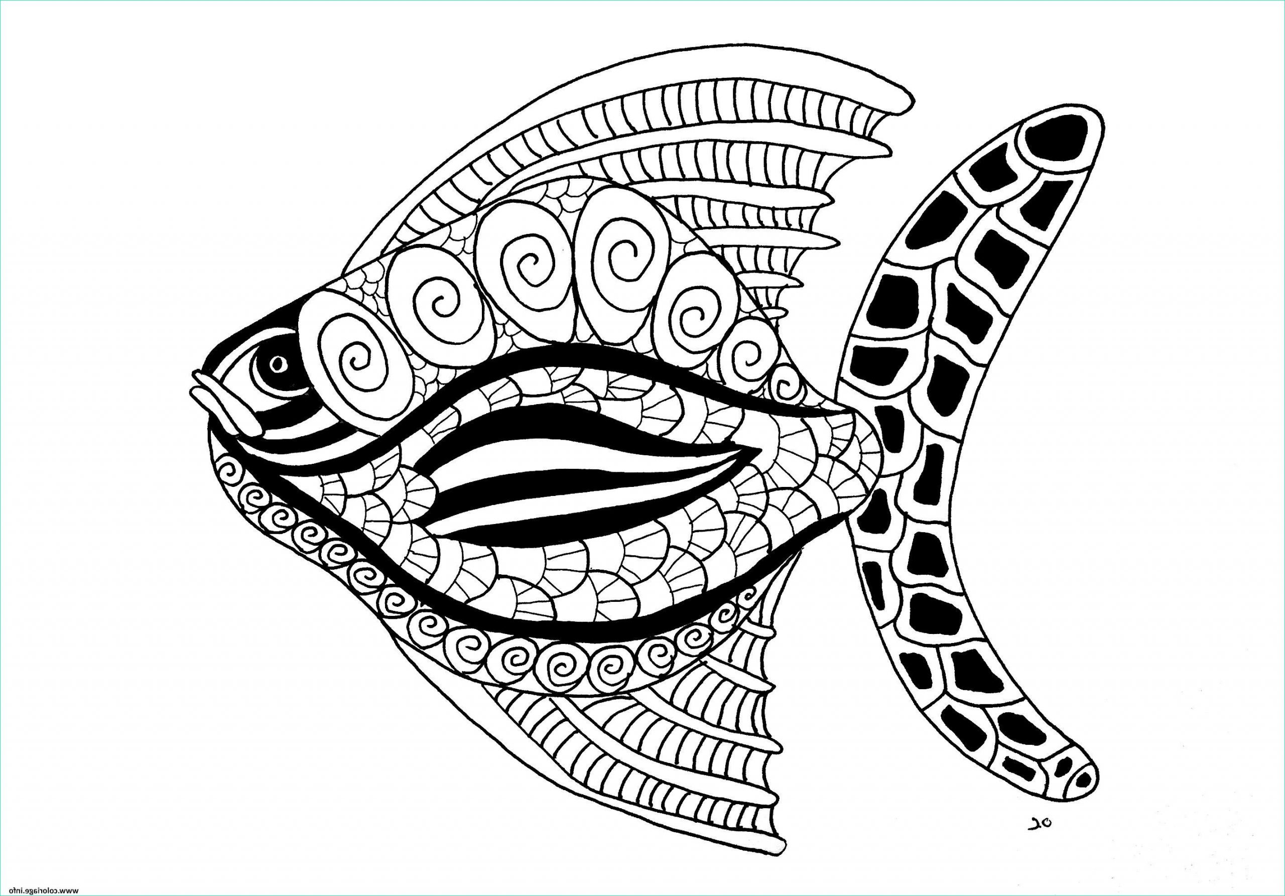 poisson animaux fish ocean coloriage