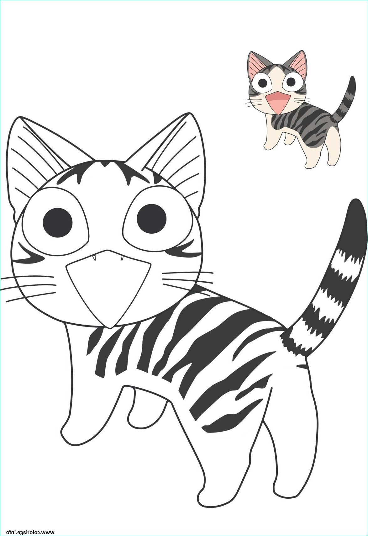 dessin a colorier chaton trop mignon