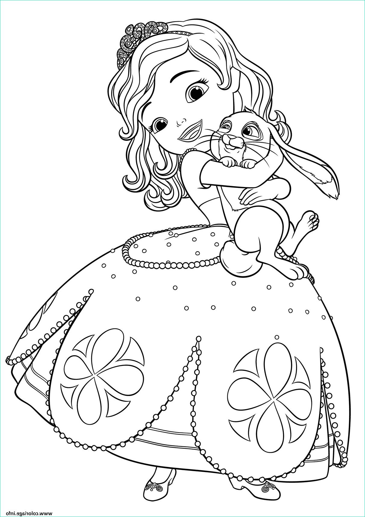coloriage sofia a imprimer coloriage princesse sofia adore son lapin jecolorie