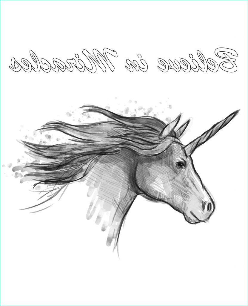 image colorier licorne believe miracles
