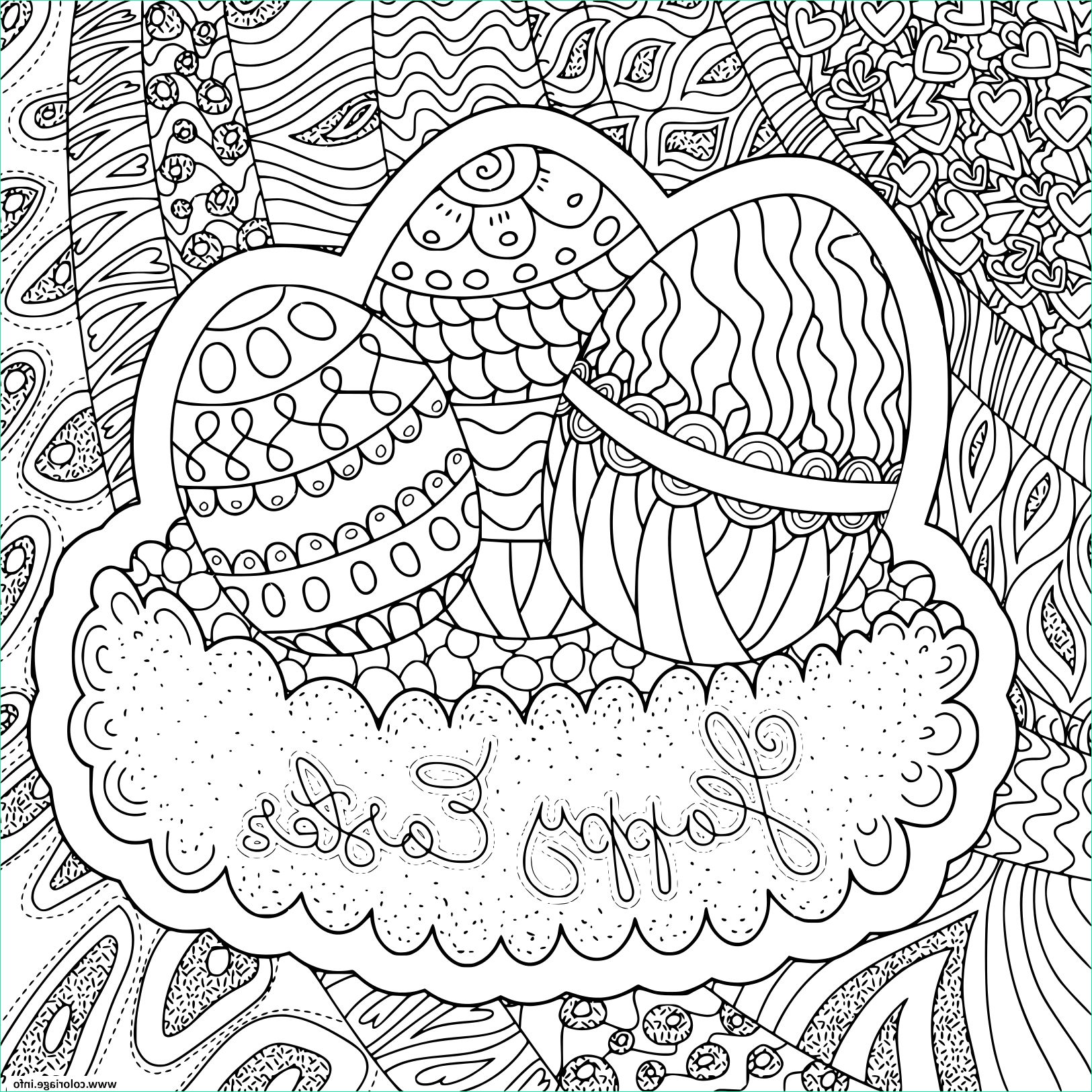 adulte paques pattern easter coloriage