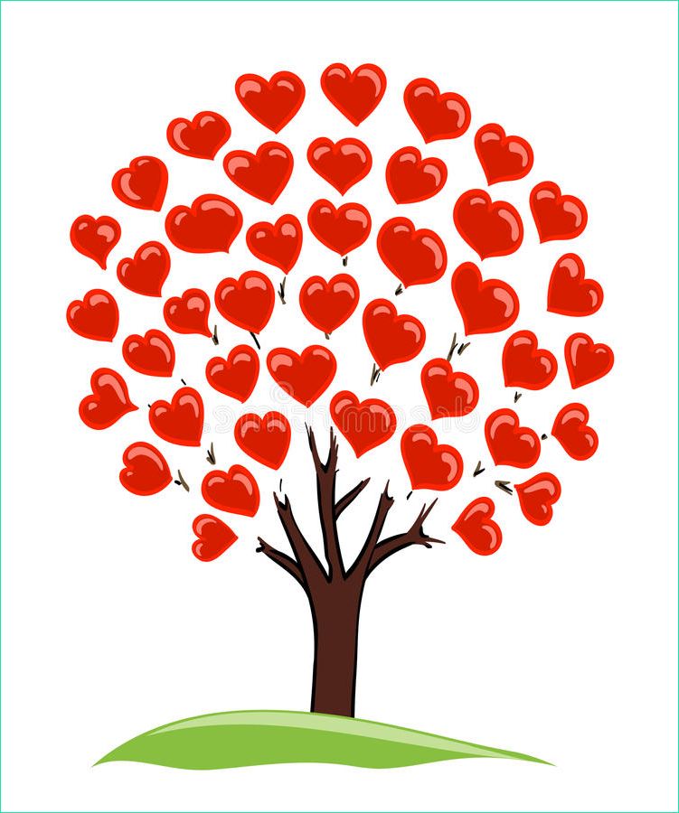 illustration stock dessin abstrait d arbre avec des coeurs image