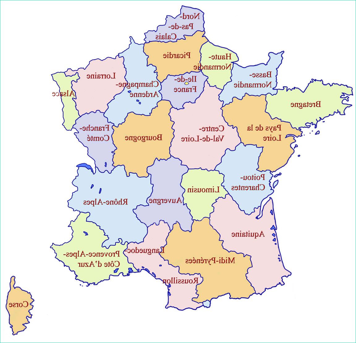 carte regions de france couleur carte des regions de france destine coloriage carte de france
