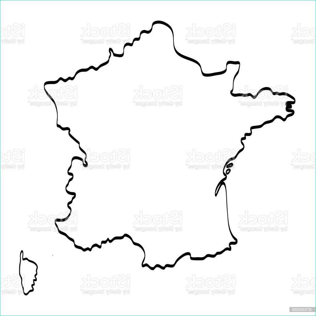 france map outline graphic freehand drawing on white background vector illustration gm