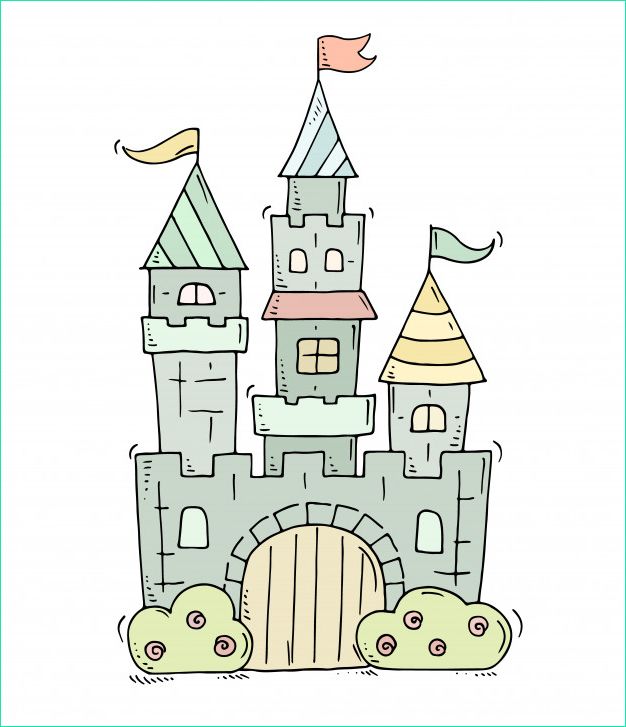 chateau dessin anime mignon pour prince princesse