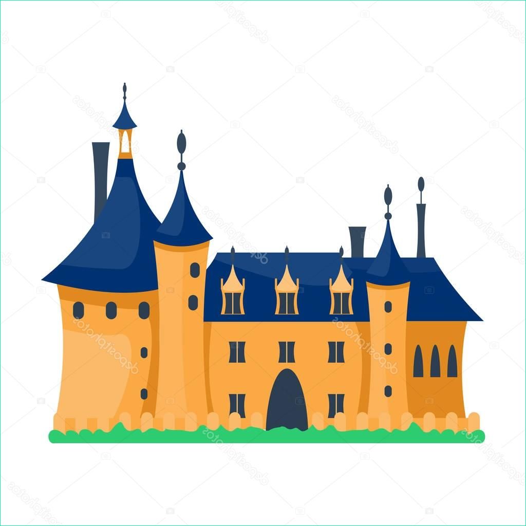 stock illustration cartoon castle architecture vector illustration