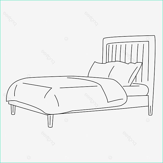 cartoon side hand drawn bed line draft
