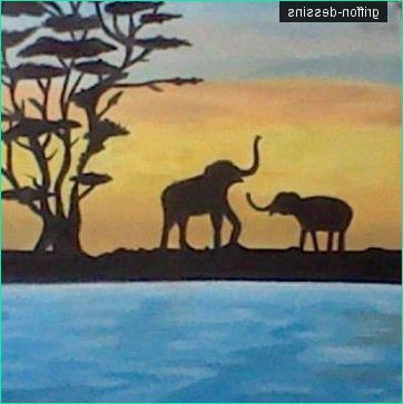 Dessins silhouette elephant d Afrique