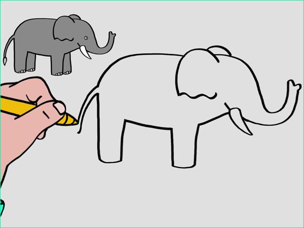 apprendre a dessiner un elephant en 3 etapes