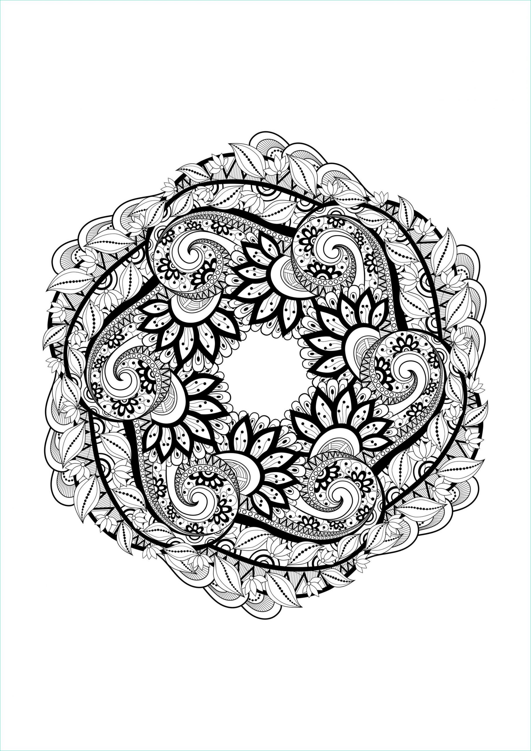 image=very difficult mandala with flowers and leaves full of details 1