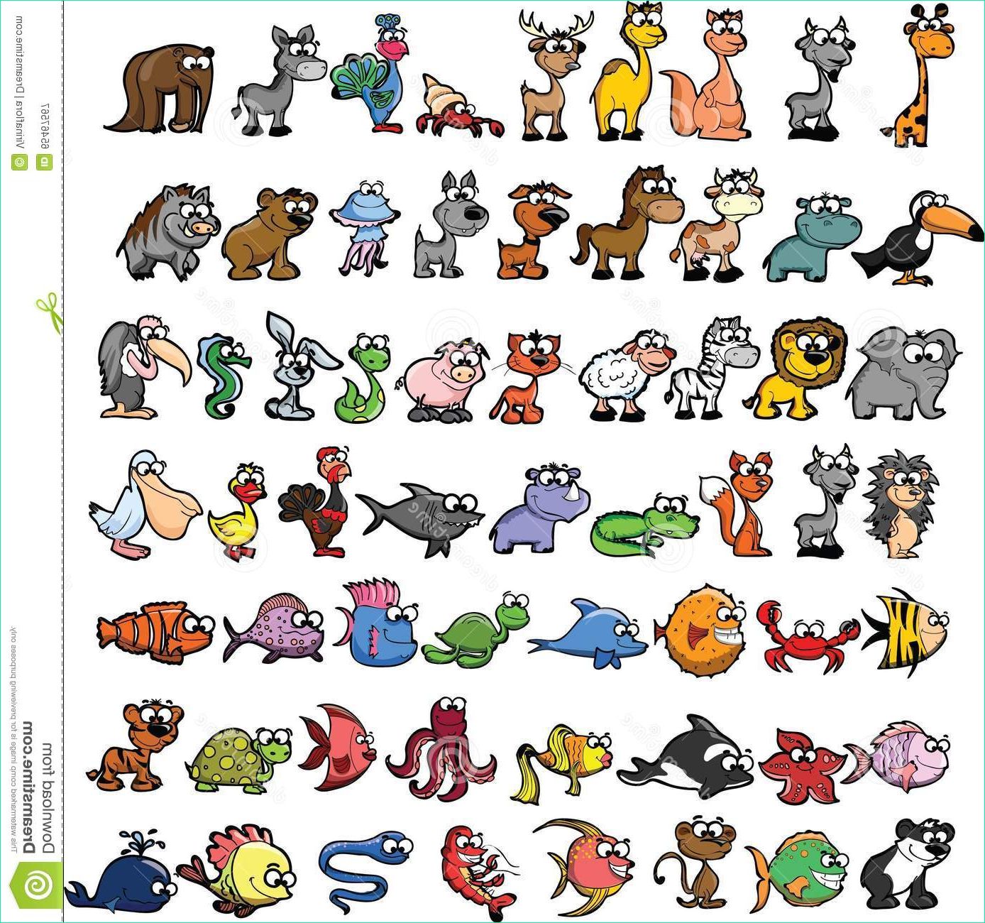 illustration stock ensemble d animaux mignons de dessin animé image