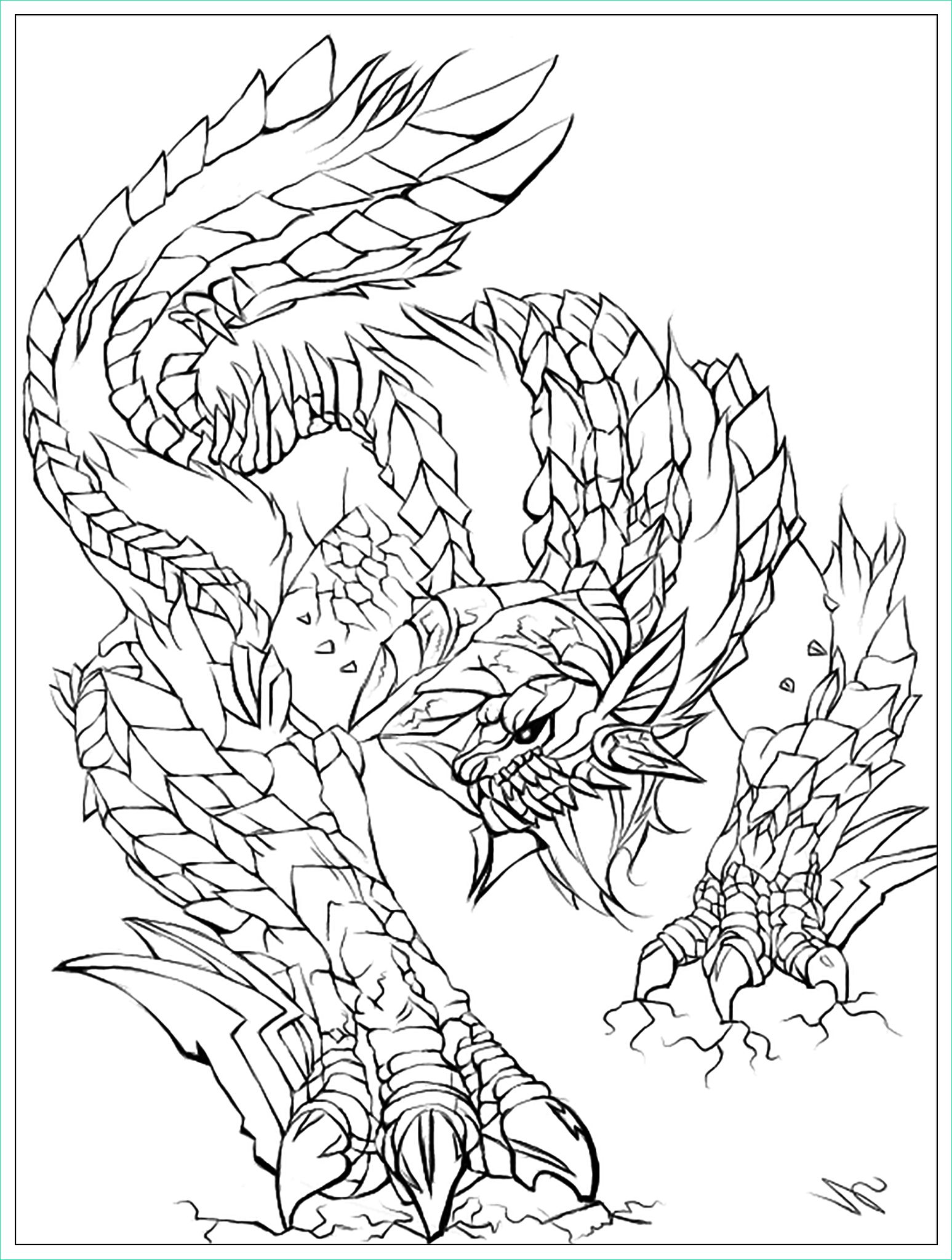 image=myths legends coloring page adult Monster by Juline 3