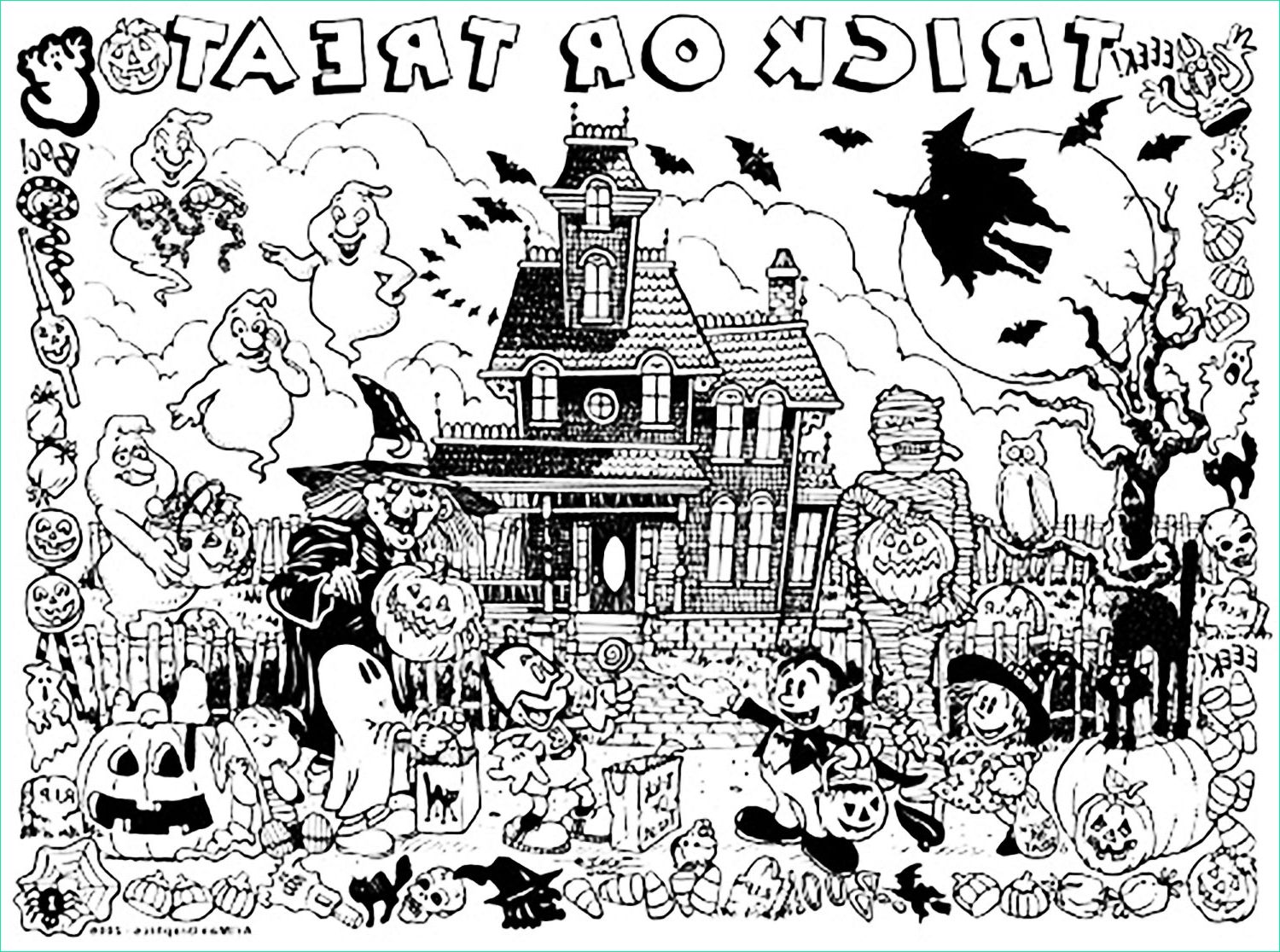 image=events halloween coloring adult halloween haunted house trick or treat 1