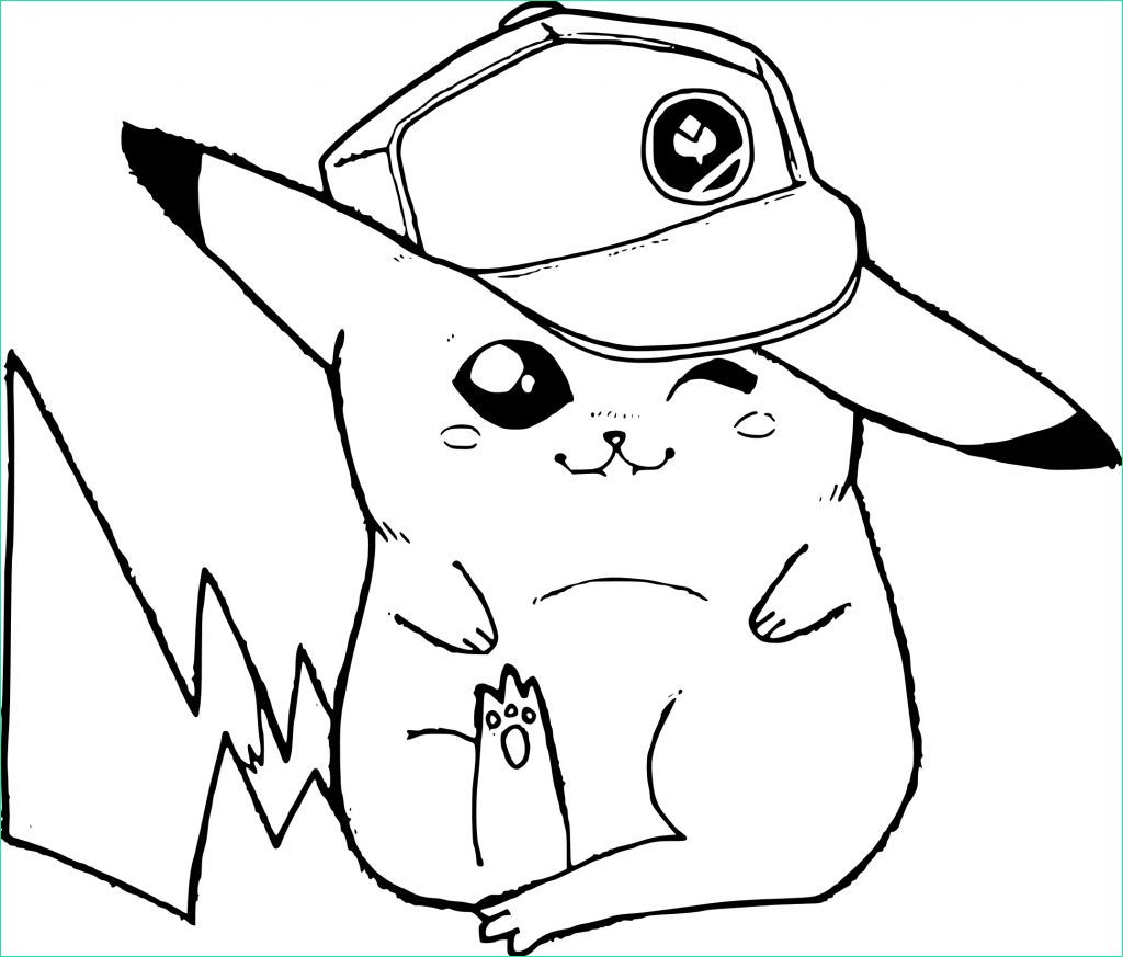 dessin pokemon pikachu cool photos coloriage pikachu avec une casquette de baseball