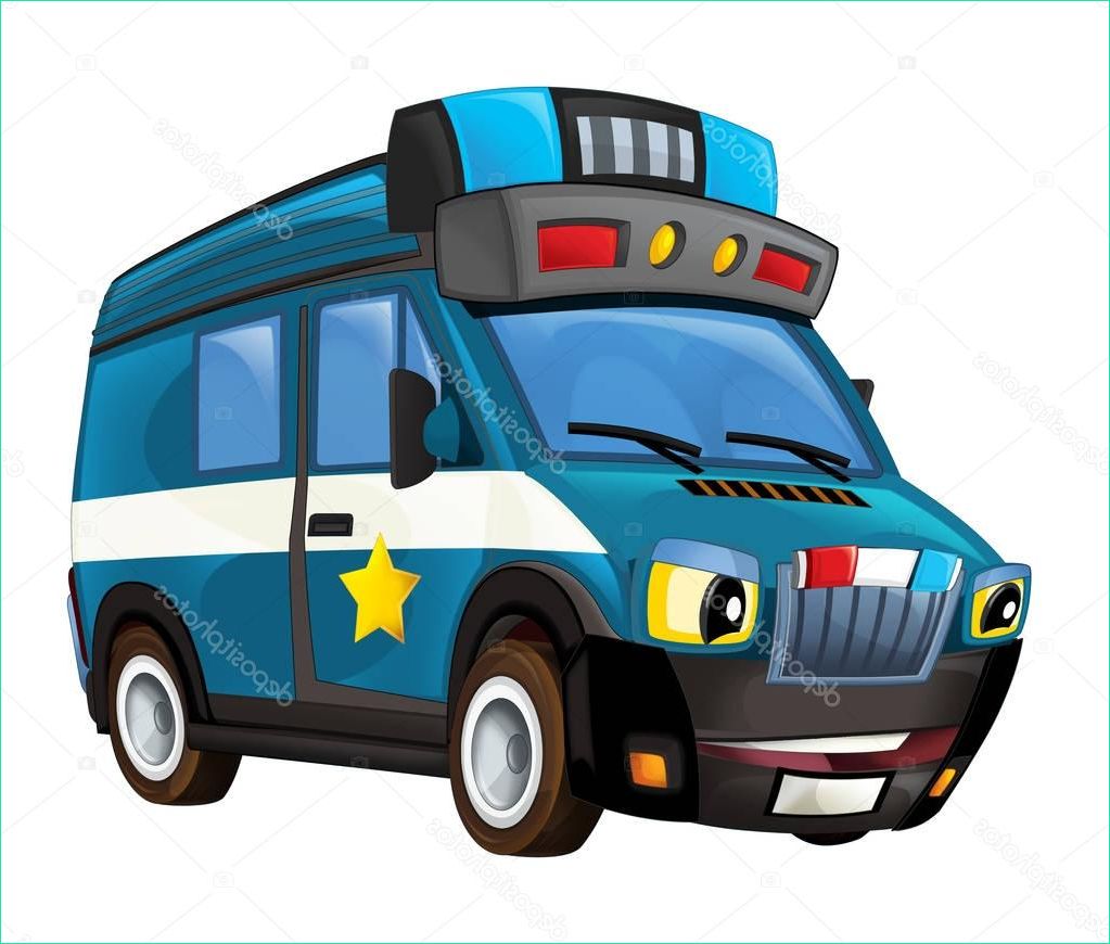 stock photo cartoon police car van