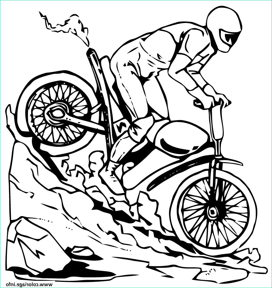 dessin coloriage moto de course