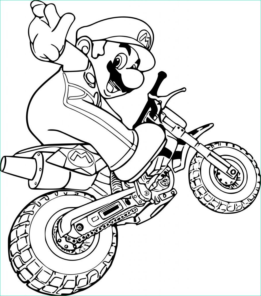 moto cross dessin bestof stock coloriage moto mario a imprimer
