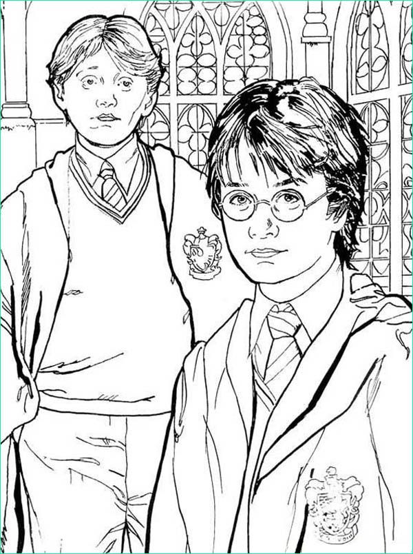 harry potter and ron are best friend coloring page