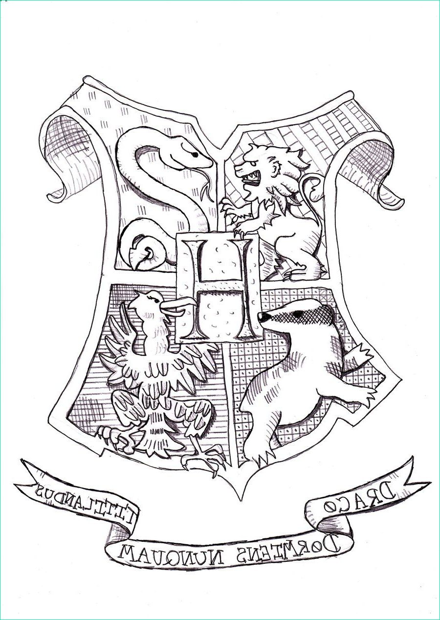 harry potter coloring pages hogwarts crest