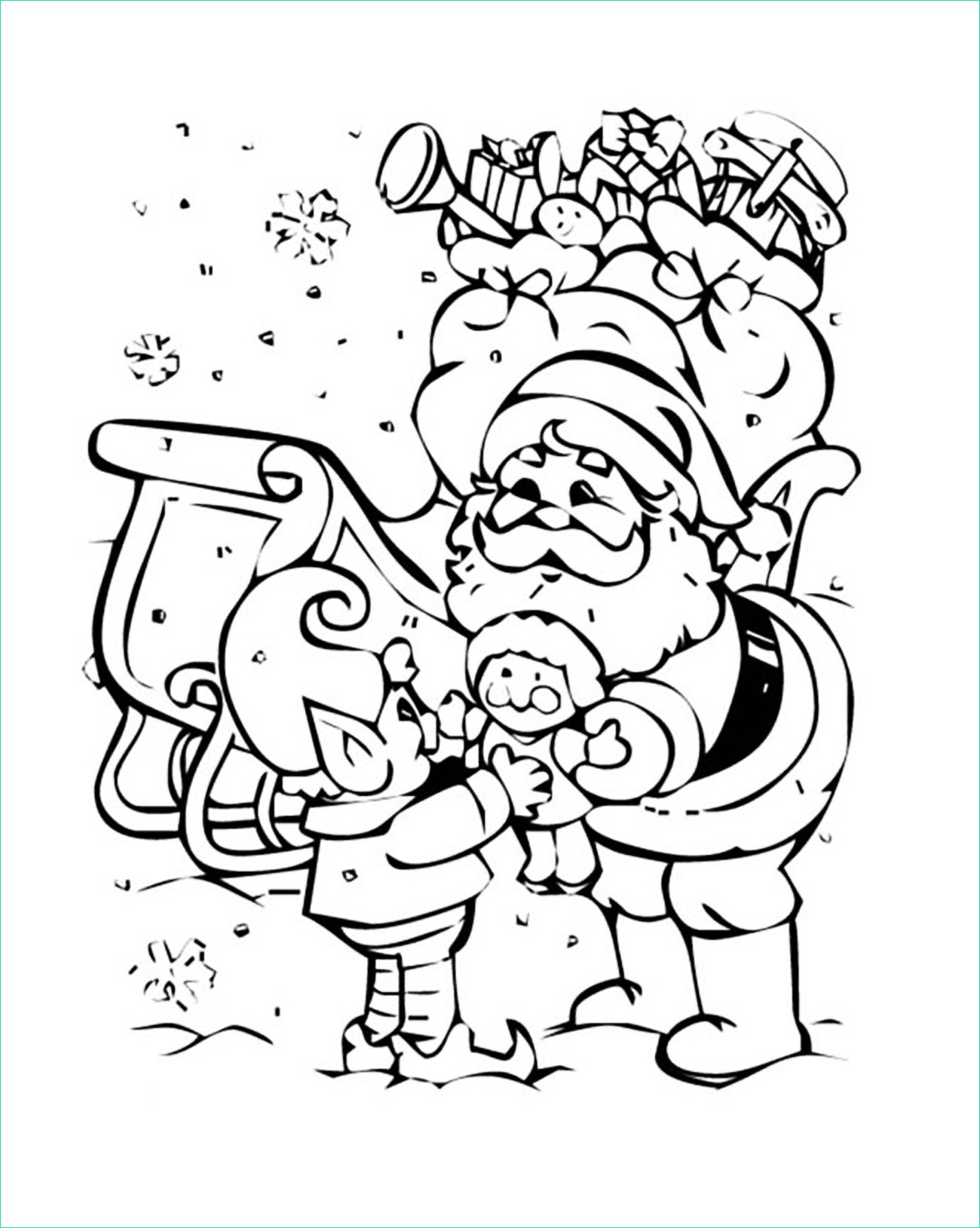 image=kids christmas coloring santa claus christmas and an elf 1