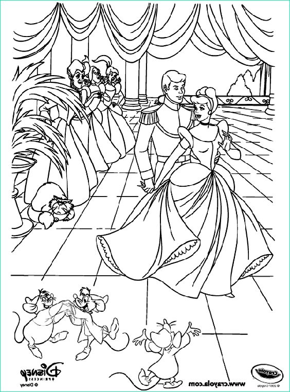 disney princess cinderella at the ball coloring page