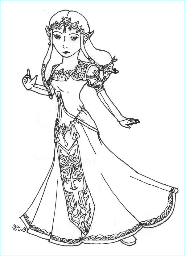 coloriage princesse zelda