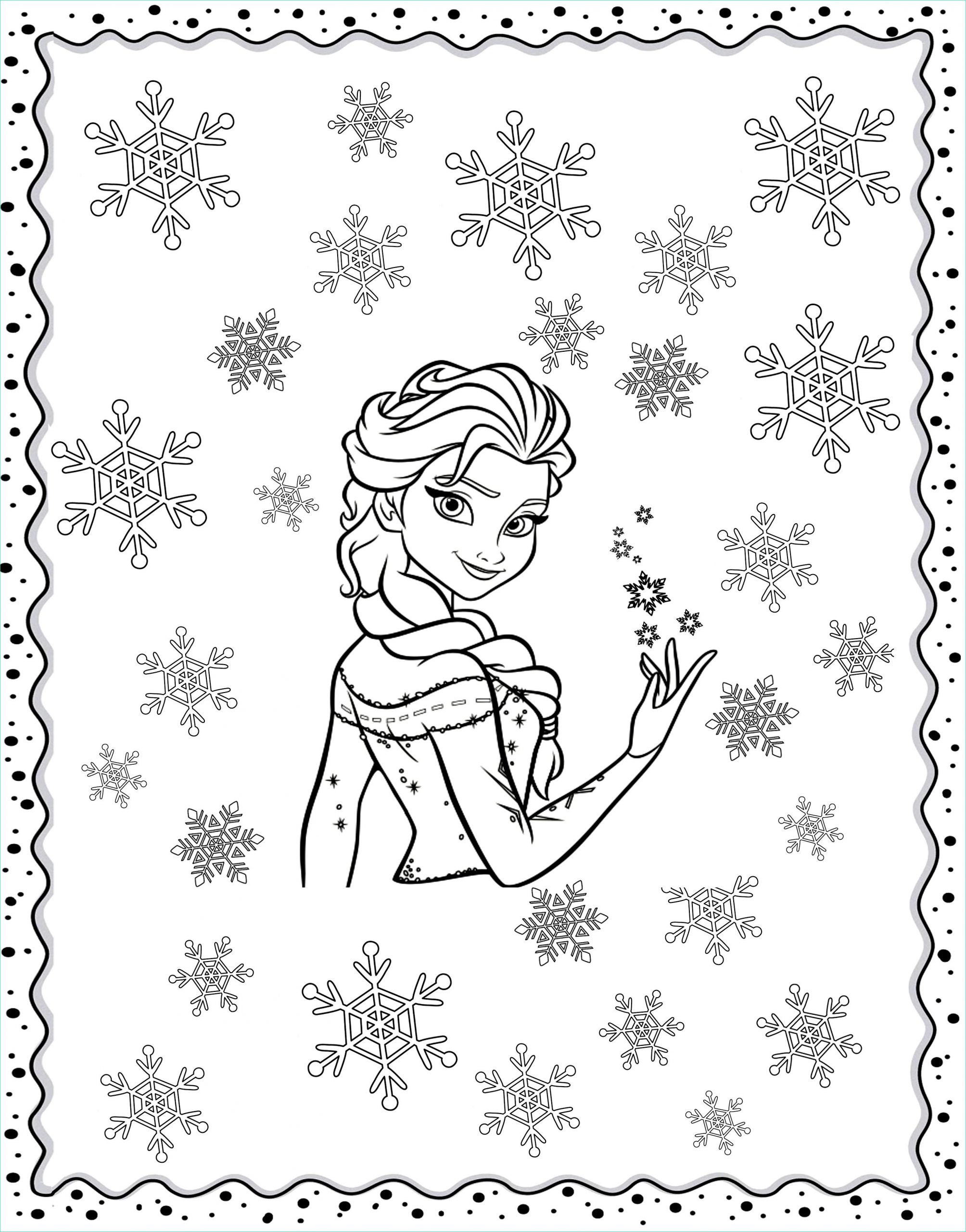 dessin coloriage reine des neiges