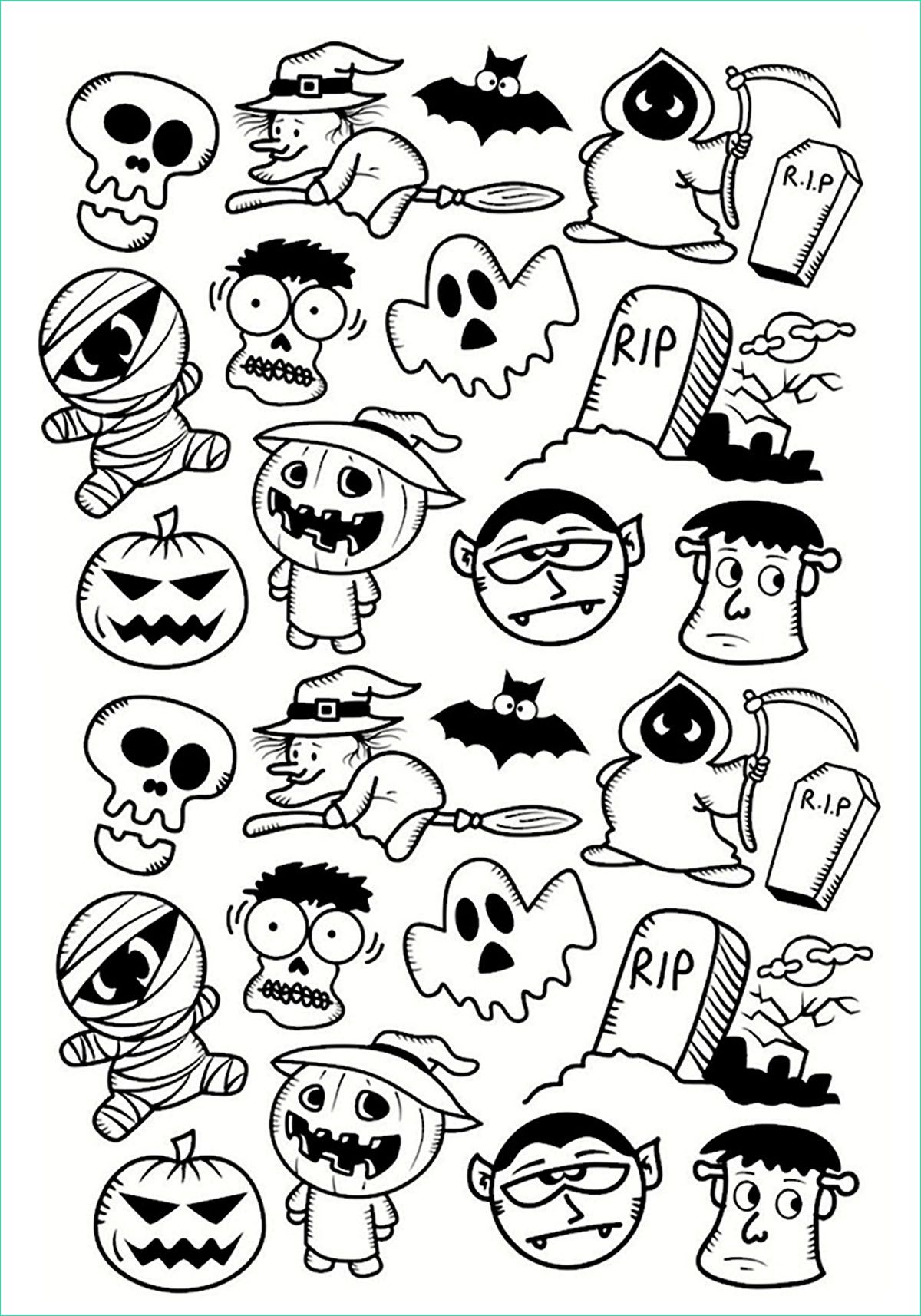 image=halloween coloriage halloween doodle personnages 1
