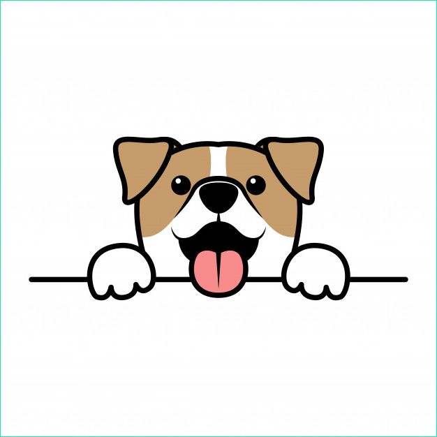 dessin anime mignon visage chien jack russell terrier