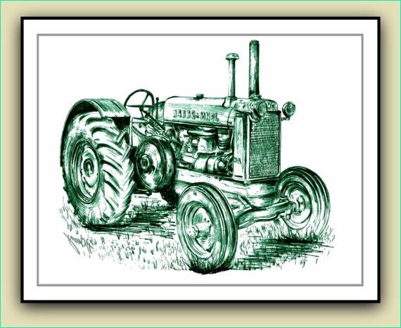 dessin de john deere de tracteur vintage