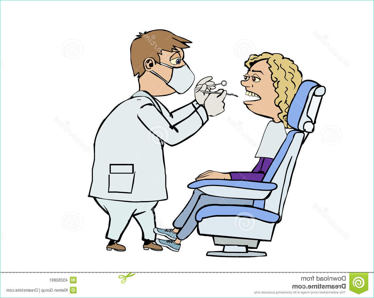 illustration stock visite de dentiste image