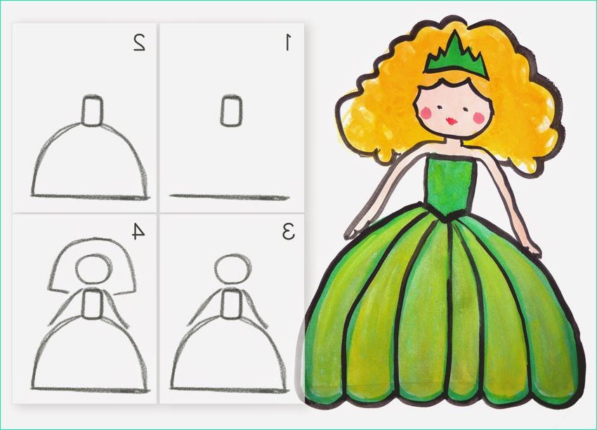 aprendre dessiner une princesse en 4