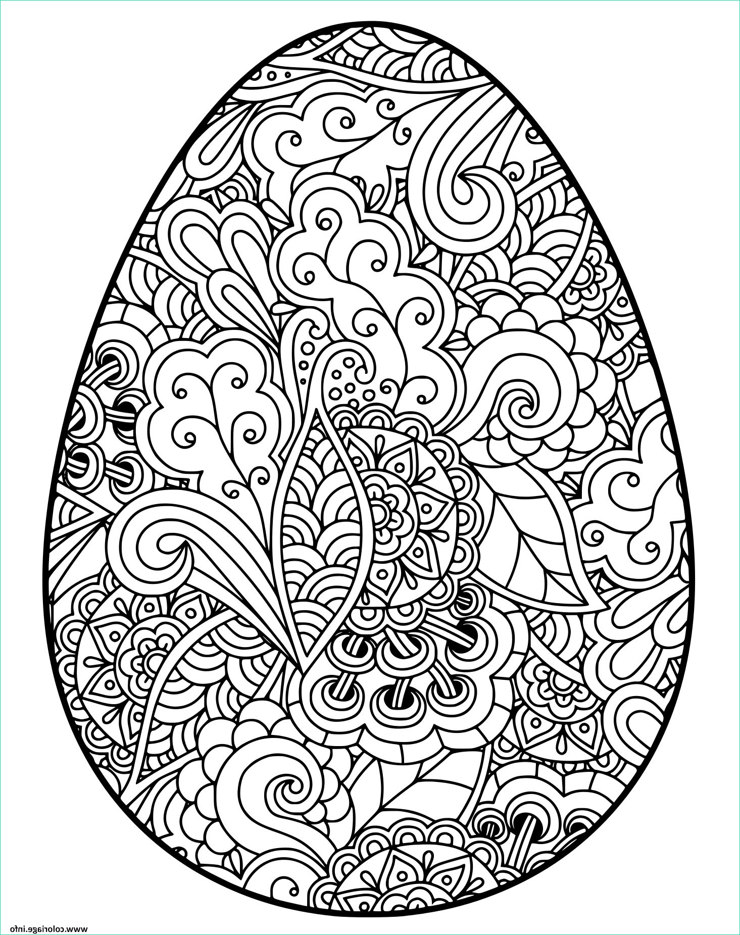 easter egg oeuf paque adulte coloriage dessin