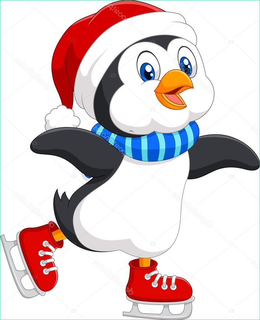 stock illustration cute cartoon penguin doing ice
