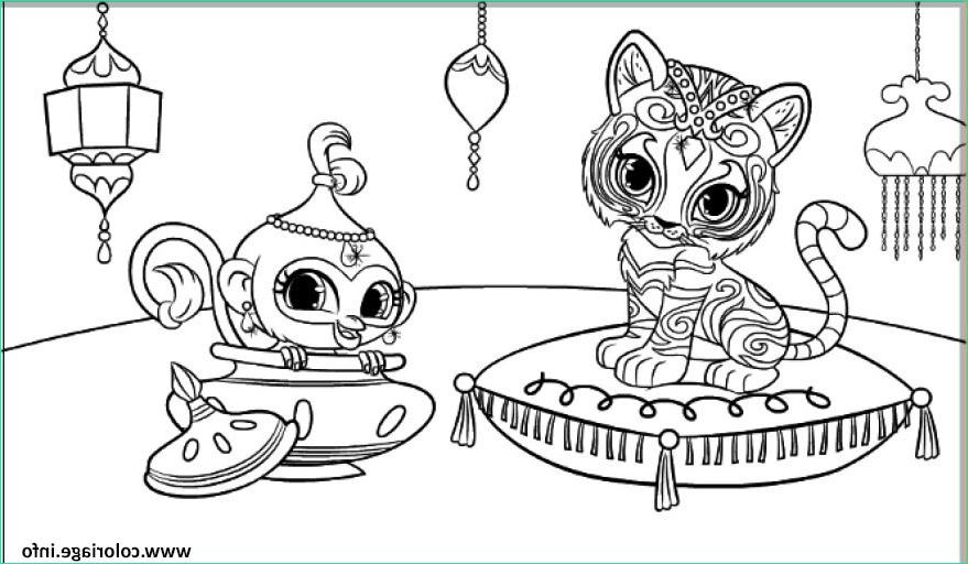 shimmer et shine tiger and monkey coloriage
