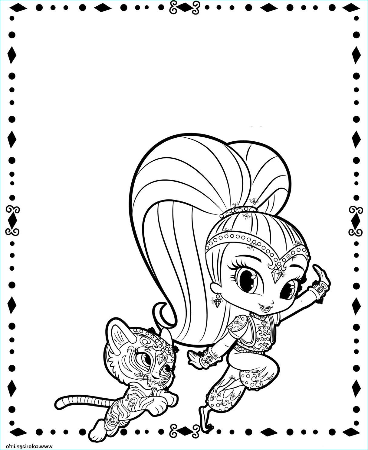 shine and tiger from shimmer et shine coloriage