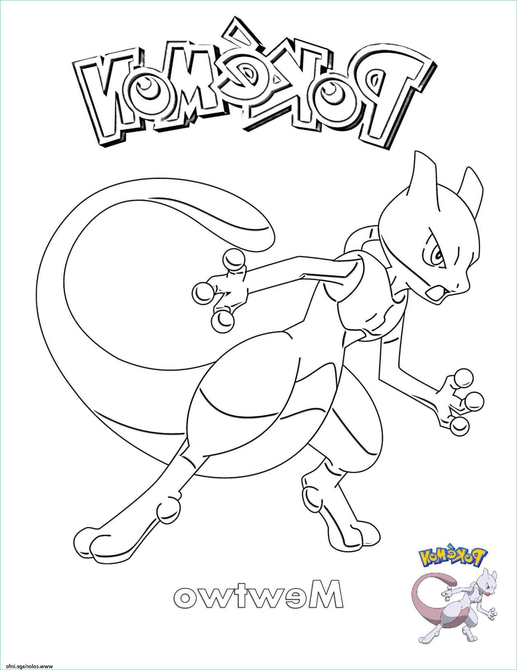 dessin a imprimer pokemon mewtwo