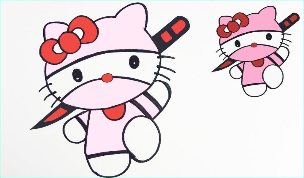coloriage coeur hello kitty how to draw hello kitty ninja version easy step by step
