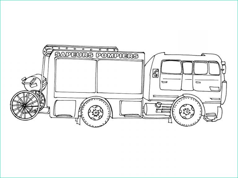 coloriage camion de pompier beau image jeu dessin colorier camion pompier