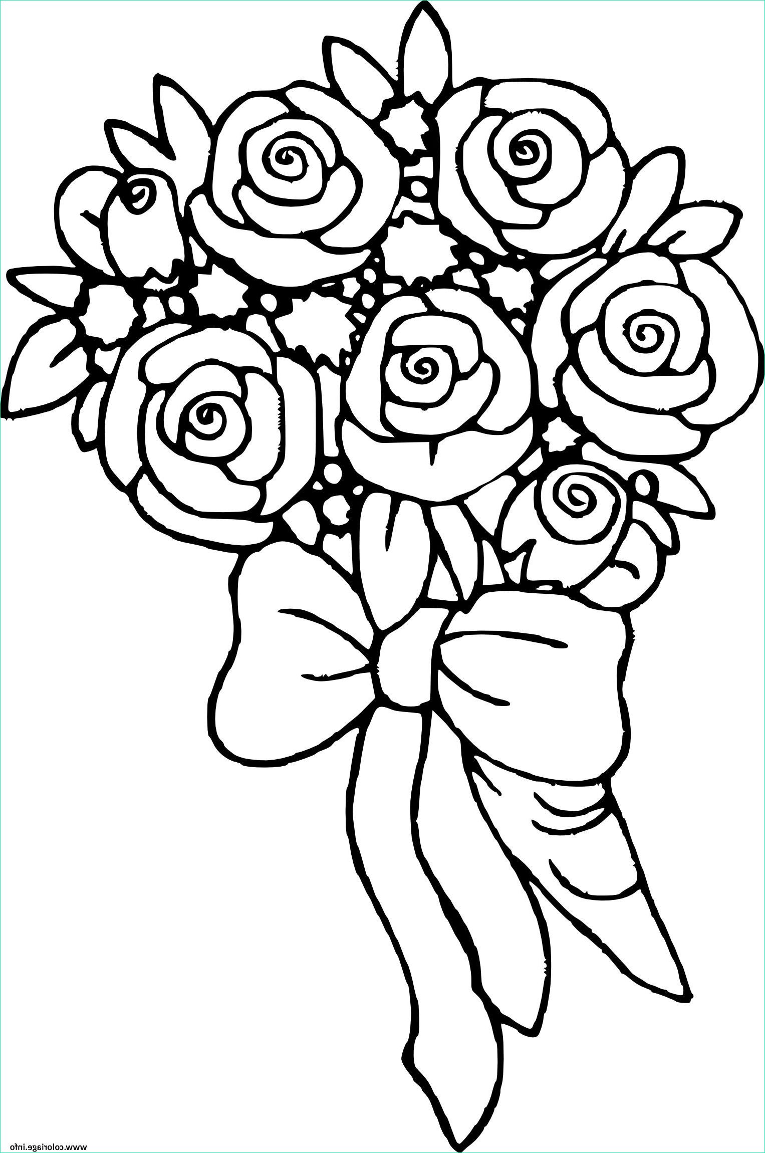 bouquet de fleurs rose coloriage dessin