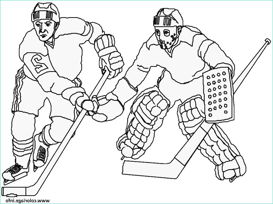 deux joueurs de hockey coloriage dessin
