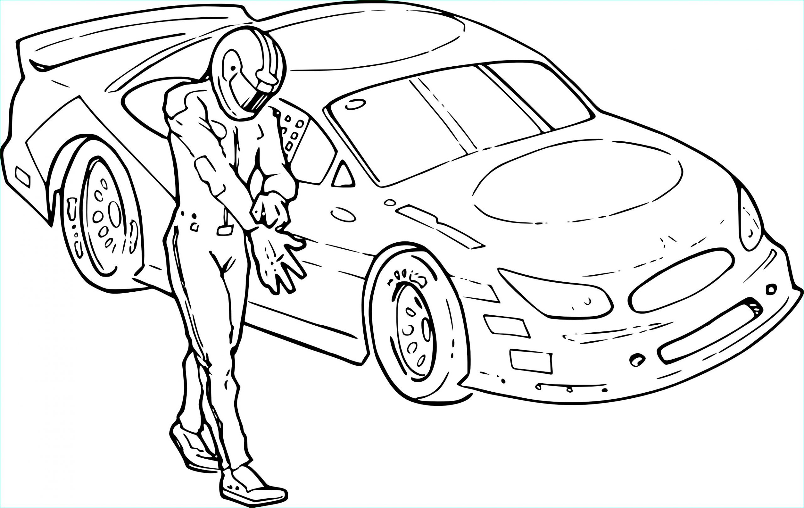 coloriage voiture de rallye et dessin