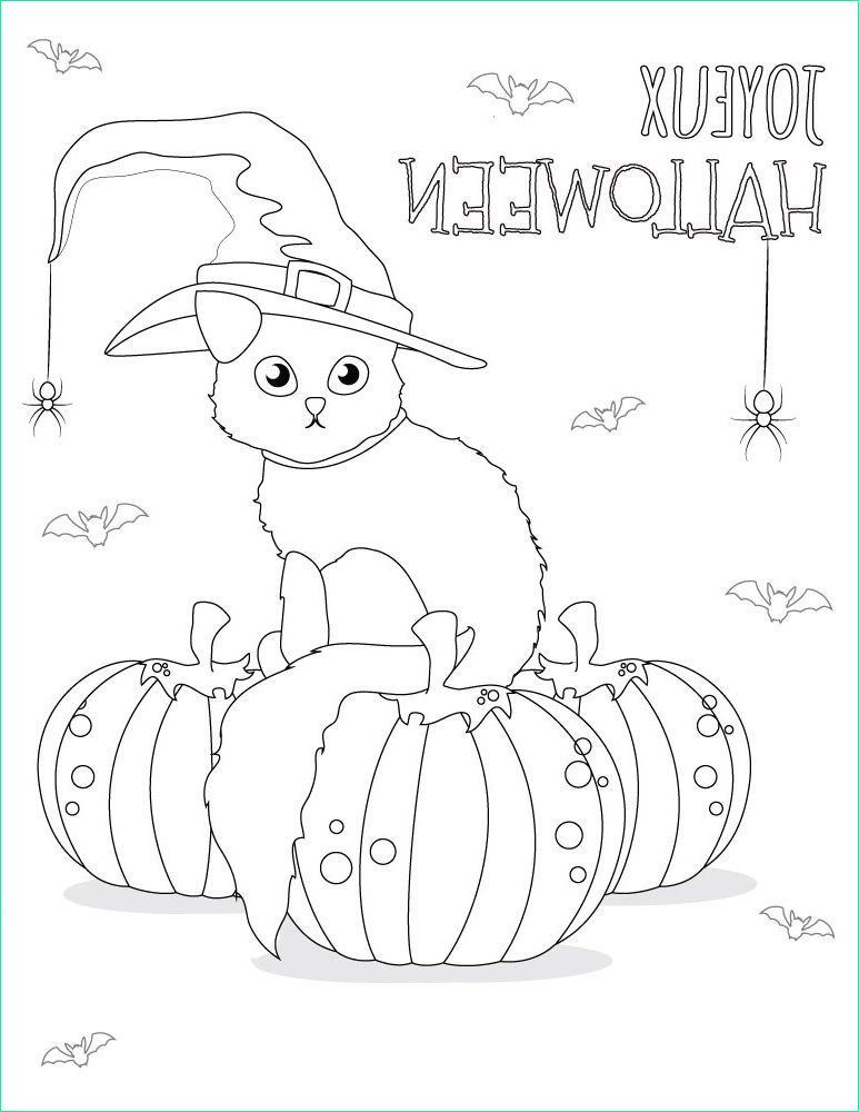 coloriage chat dessins halloween imprimer gratuit