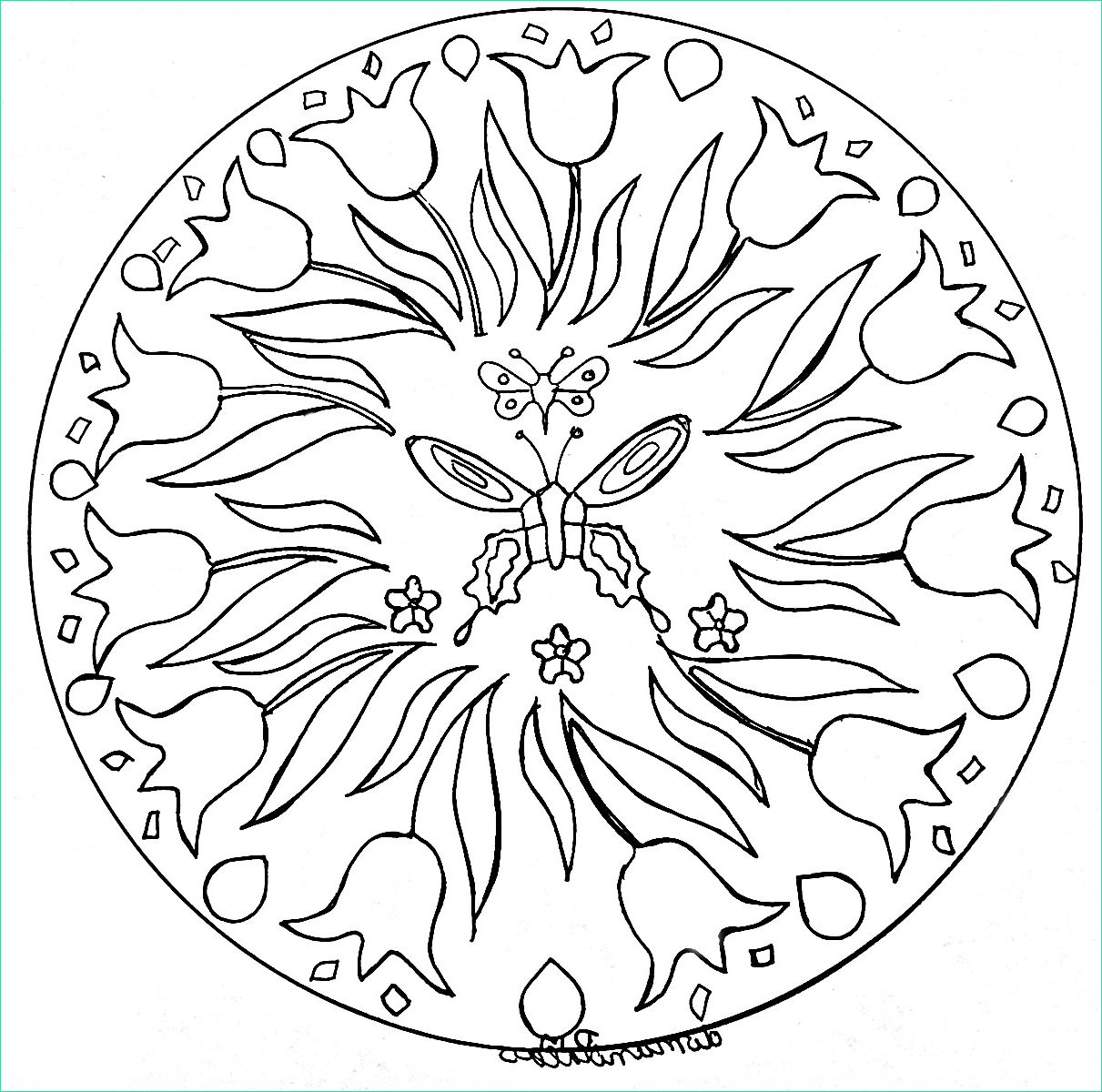 image=animals mandala to print butterflies and flowers 1