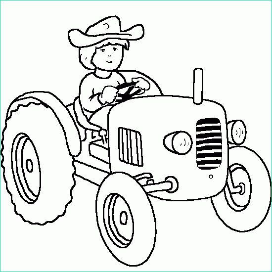 tractor coloring pages kids driving a tractor