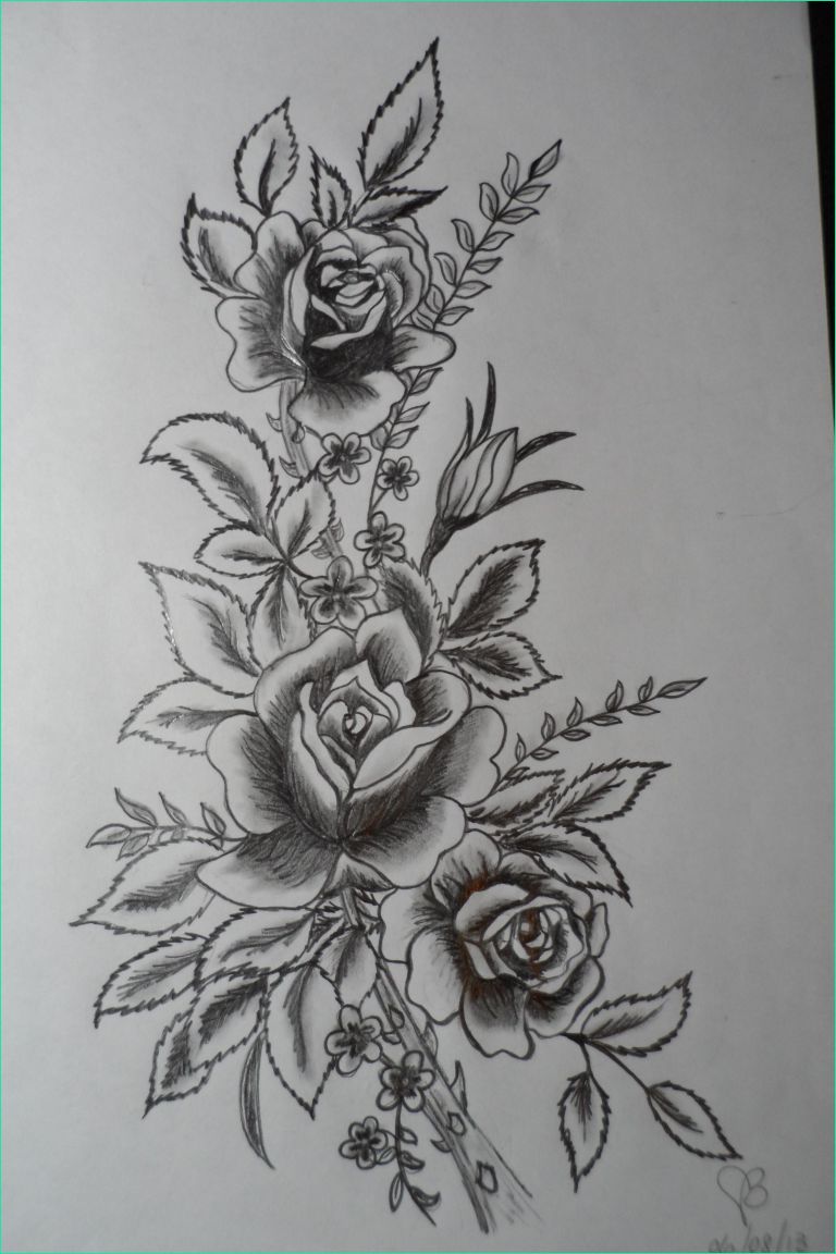 fleur dessin rose cool images bouquet de roses au crayon plomb fleurs