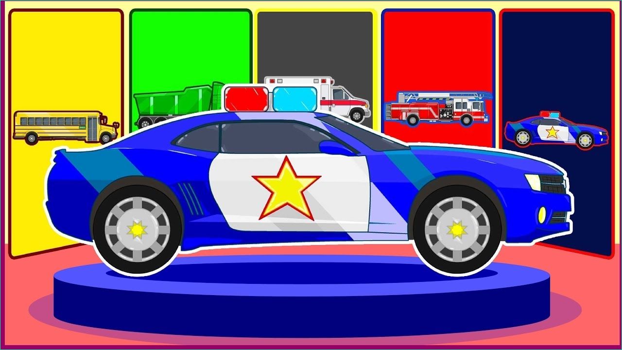 voiture de police dessin couleur