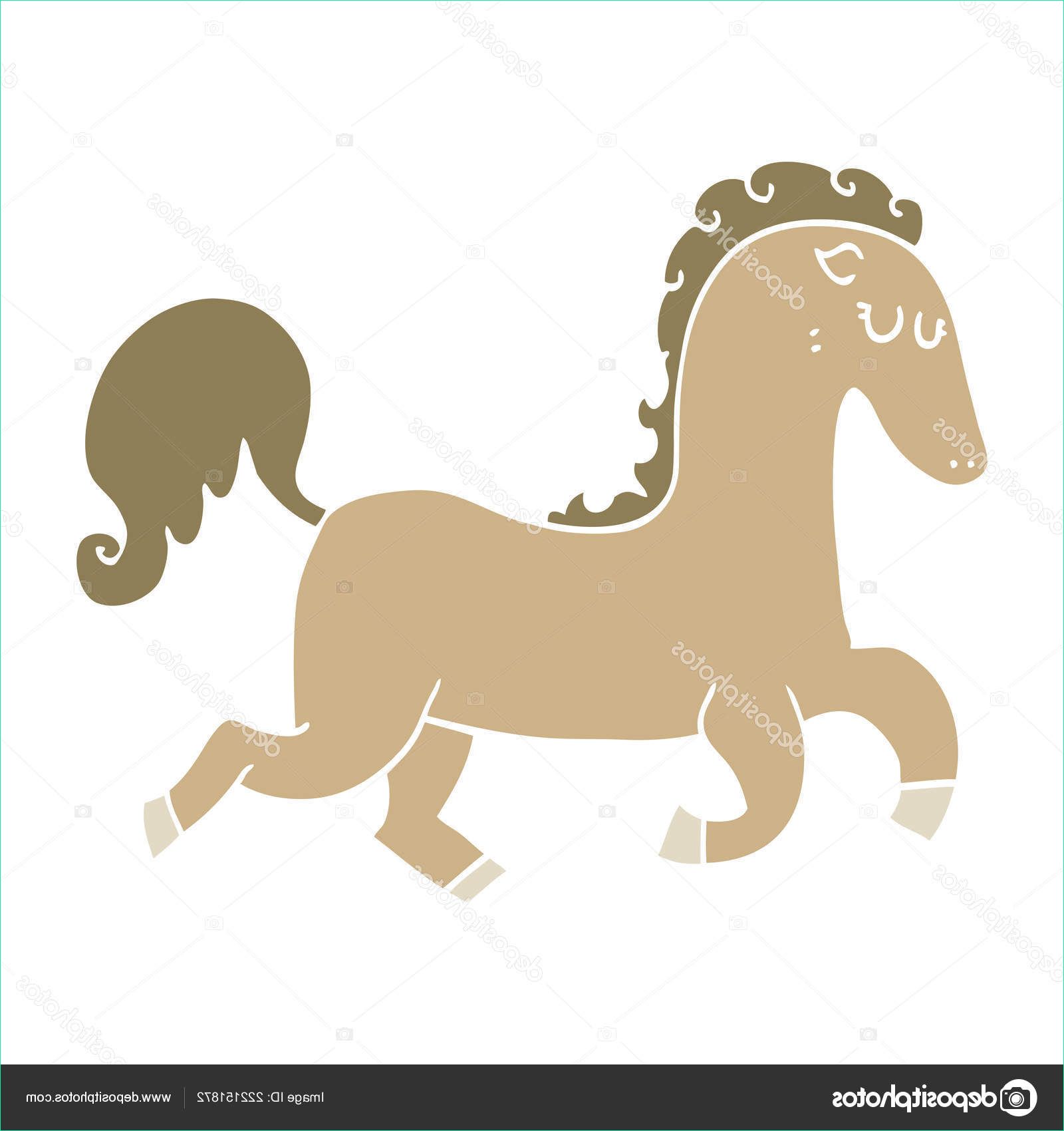 course cheval plat couleur style dessin anime image vectorielle encequiconcerne cheval dessin couleur