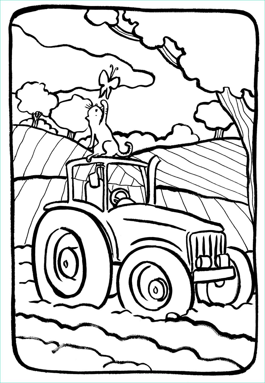 coloriage du mercredi un tracteur